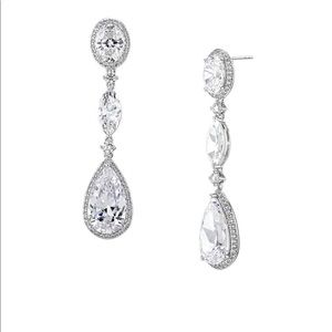 Nadri CZ PEAR AND OVAL DROP EARRINGS